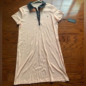 Tommy Hilfiger Pink Short T Shirt Dress Size L NWT